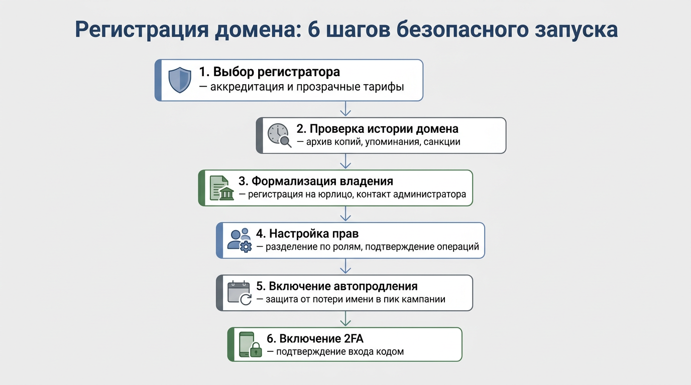 Регистрация домена: 6 шагов безопасного запуска