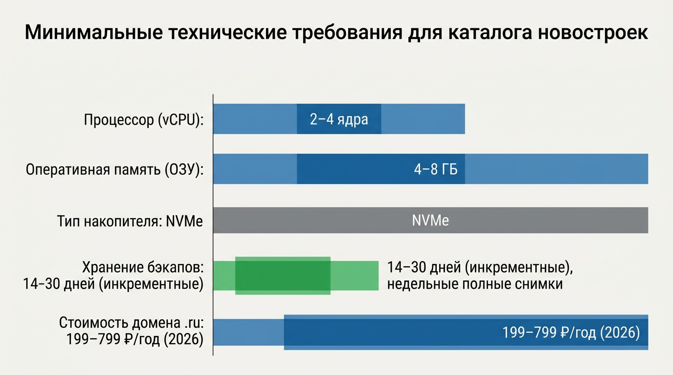 Минимальные технические требования для каталога новостроек