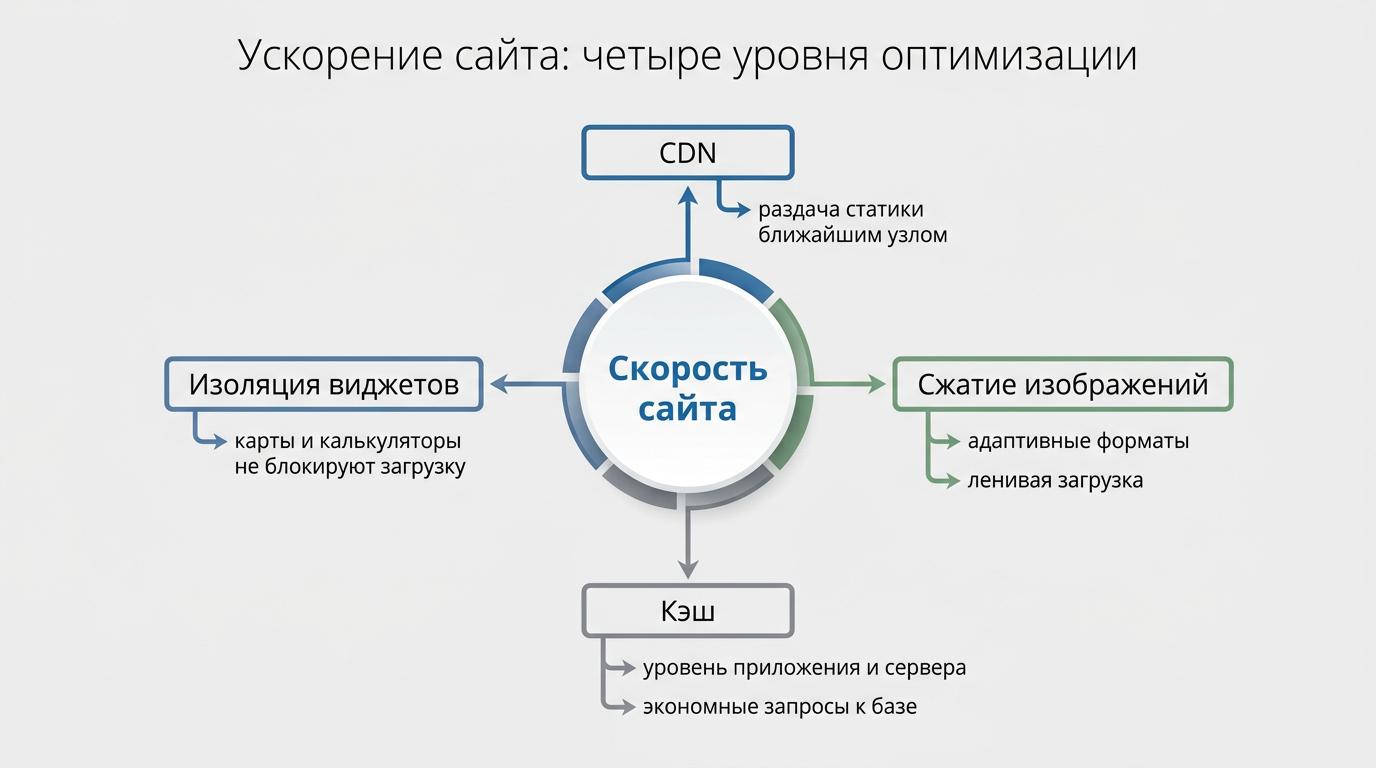 Ускорение сайта: четыре уровня оптимиации